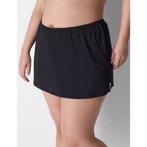Cacique Swim Lane Bryant Black Side Slit Swim Skirt Sz: 16